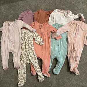 Cloud Island Baby Onesie in Soft Peach and Cream